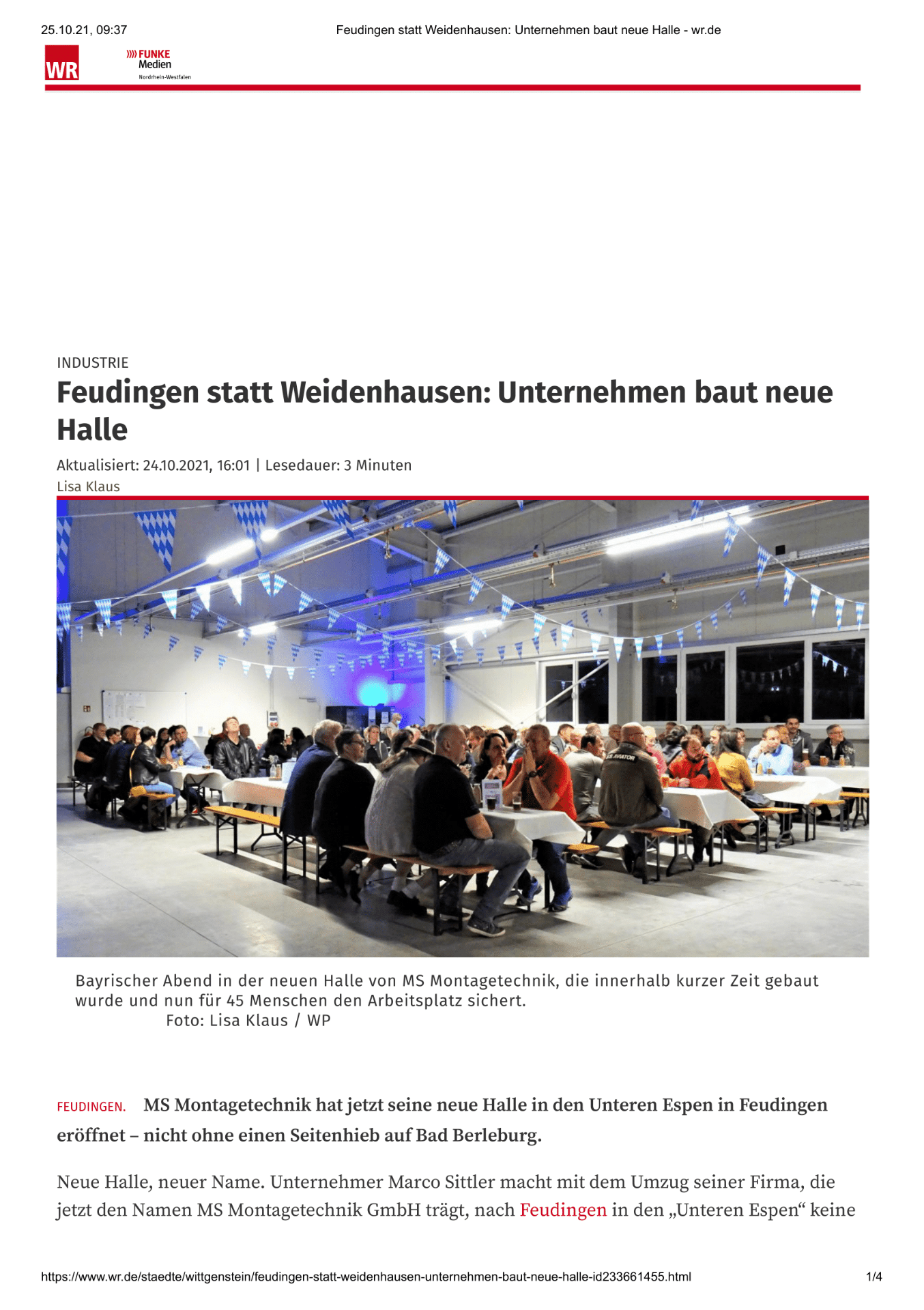 Feudingen statt Weidenhausen_Unternehmen baut neue Halle_MS Montagetechnik GmbH_erschienen im WR1