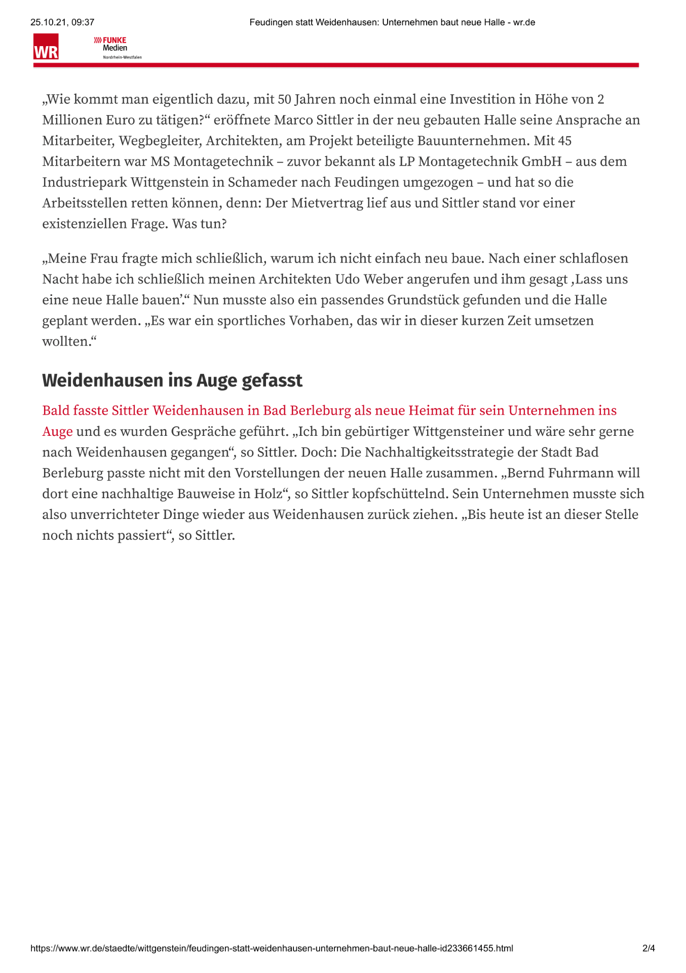 Feudingen statt Weidenhausen_Unternehmen baut neue Halle_MS Montagetechnik GmbH_erschienen im WR3