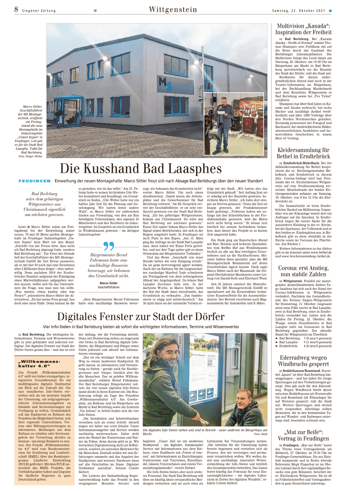 Feudingen statt Weidenhausen_Unternehmen baut neue Halle_MS Montagetechnik GmbH_erschienen in Siegener Zeitung2